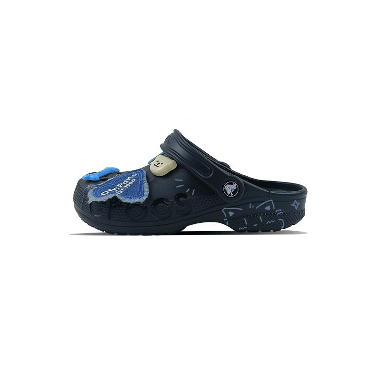Crocs Crush Clog EVA Blue Cute Dog Beya Beach Hand-Painted Cute Pearl Niche Versatile Campus Style Hole Shoes Unisex Black