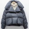 Podzimní a zimní nová péřová bunda s kapucí dámská krátká zesílená prémiová bílé kachní prachové klopový chlebový styl trendy