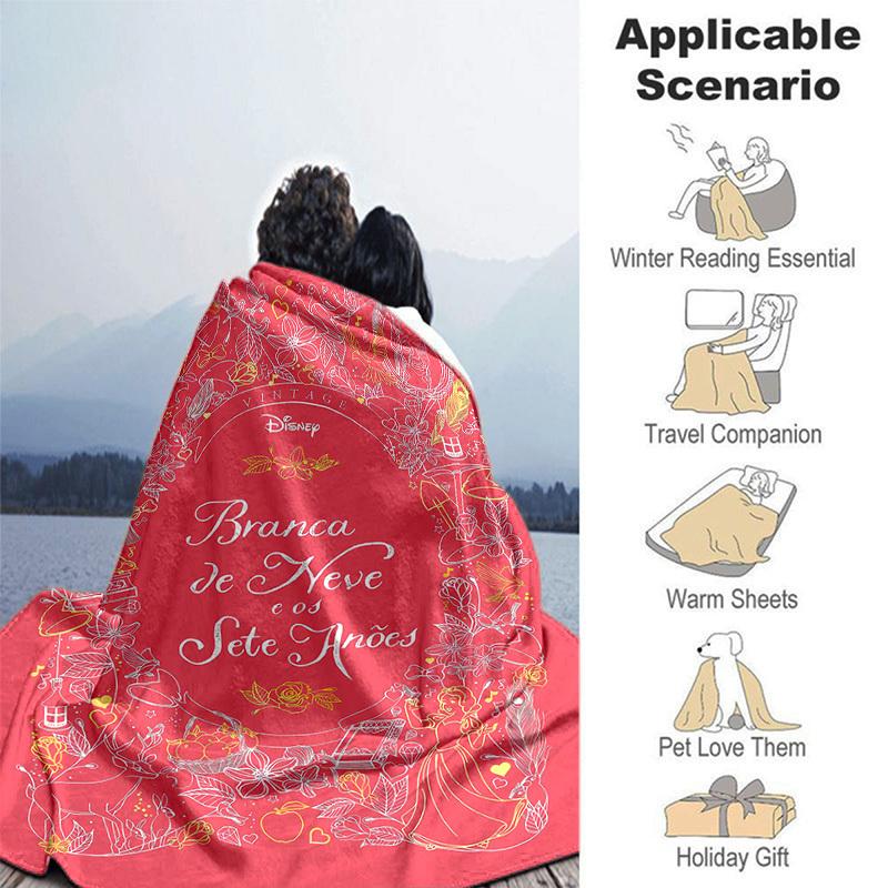 1pc, Vintage Disney Snow White Home Decor Blanket: A Cozy Flannel Throw for Bedroom, Living Room, Travel, Camping, Car