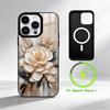 O-Oil Painting Daisy Mobile Phone Case For iPhone 17 16 15 14 13 12 Pro Max Plus for Mirror Wireless Magnetic Cover