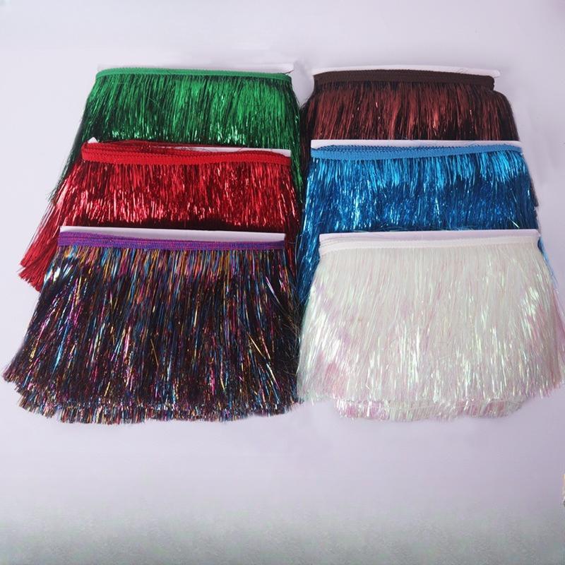 10yard 15/20cm Sequin Tassel Fringe Latin Dress Lace Trims Stage Clothes Decoration Ribbon Tape DIY Sewing Accessories