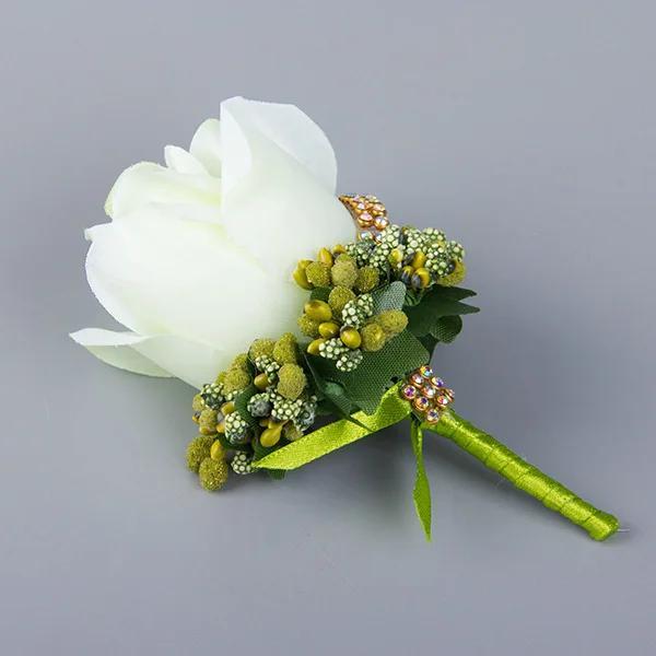 Knot Wedding Corsage Simulation Silk Rose Brooch Wedding Dress Flower Accessories Forest Berry Simulation Single Rose Corsage