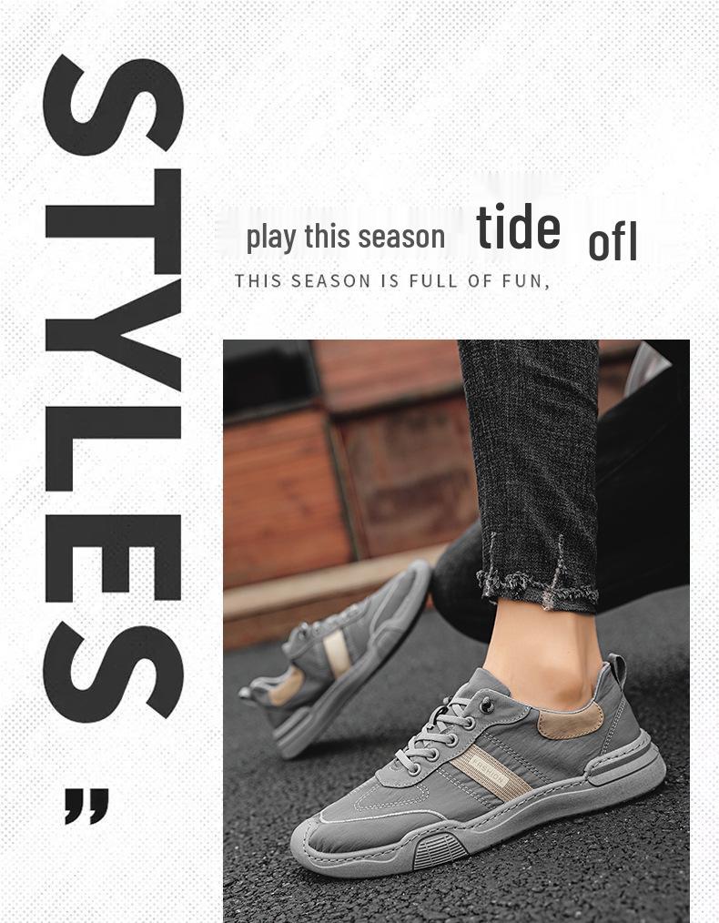 Men's Summer 2024 Breathable Ice Silk Slip-On Canvas Shoes - Casual Trendy Board Shoes