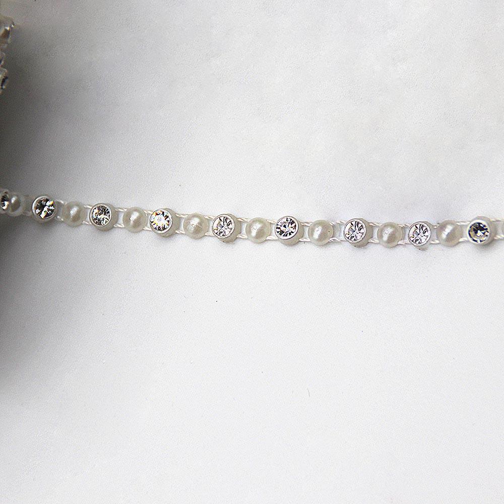 Diy Garment Decorative Accessory Plastic Beaded Chain Ribbon Lace Costume Embellish Headwear Sewing Rhinestone Ribbon Trimming
