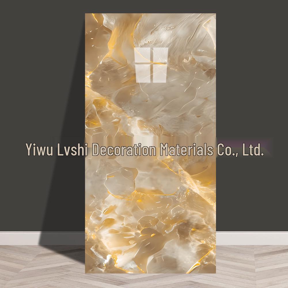 Waterproof Marble Imitation Tile Wall Sticker for Kitchen Renovation - Oil & Moisture Resistant, Self-Adhesive Decor.
