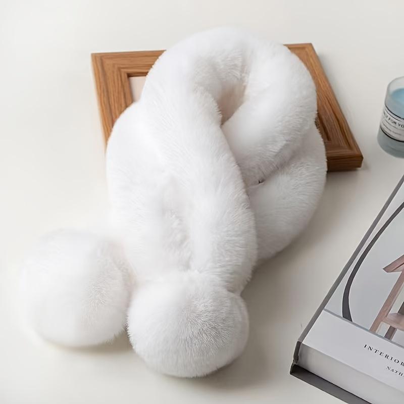 Faux Fur Neck Warmer Scarf - Cozy, Windproof & Stylish for Winter Outings