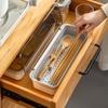 Chopsticks Drain Storage Box Plastic Kitchen Utensil Storage Container Cutlery Tray with Lid for