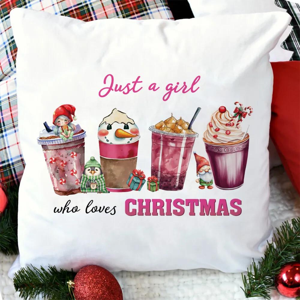 merry christmas printed Pillow Case christmas derco Pillow Dust Cover Bedroom Kids pink xmas Party Decoration Pillowcase gifts
