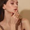 MamacitaSlay Kreativer 316L Edelstahl Herzring Jubiläum Wasserdichter Schmuck Einzigartiger 18K Goldplattierter Ring für Damen Geschenk