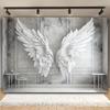 1 2D Banner Multi-functional White Feather Angel Wing Background Cloth - Perfect for Photography and Holiday Parties