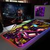 Anime Demon Girl Samurai Katana Mouse Pad RGB Backlit Mouse Pad Laptop Mouse Pad Laptop Gamer Computer Desk Gaming Accessories