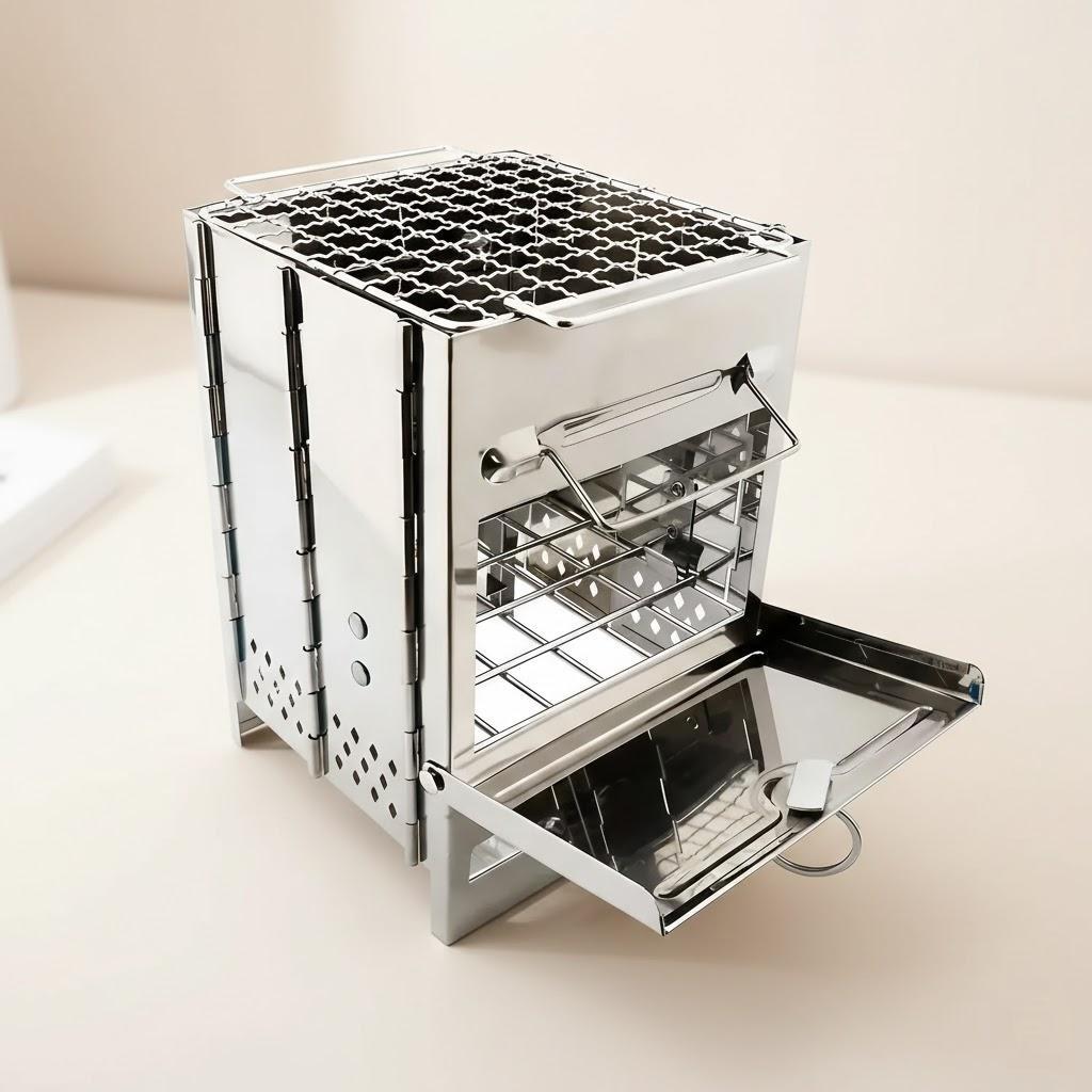 Мини Портативная Складная Уличная Печь-Мангал Дровяная Печь BBQ для Кемпинга Пикника Сада Кухонные Аксессуары