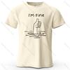 I'm Fine Funny Printed Men's T-shirt Oversized Simple Cartoon Graphic T-shirt for Women Tops T-shirt Streetwear