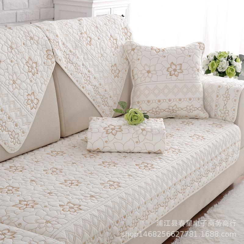 Manufacturer Nordic Pure Cotton Sofa Cushion, Four-Season Simple And Modern Universal Non-Slip Back Cotton Sofa Cover Towel Seat Cushion