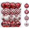 Plastic Christmas Tree Decorations Accessories Colorful Handcrafted Spherical Orbs In Gift Box for Festival Event