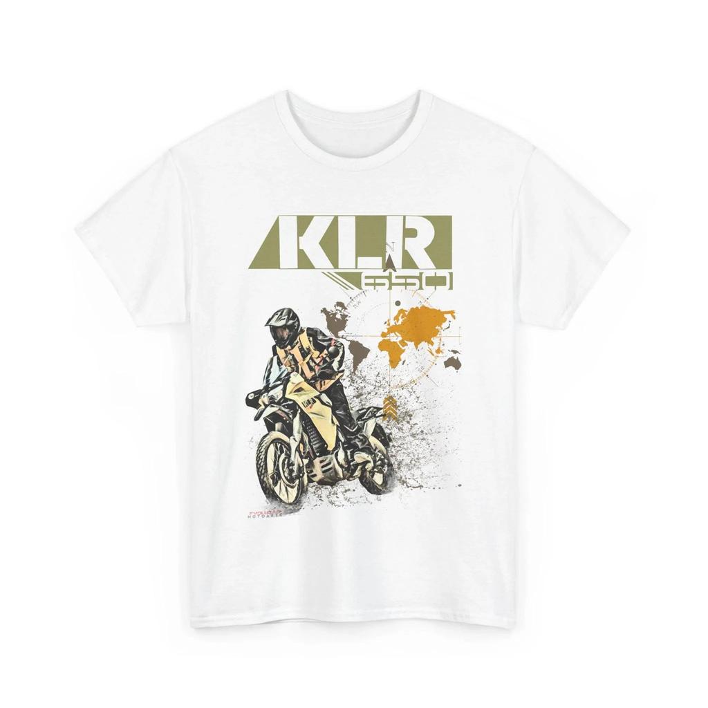 Kawasaki KLR650 Printed Cotton T-shirt 2026 New Summer Men's and Women's Harajuku Clothing Fashion Casual Motorcycle T-shirt