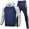 2024 Heren Patchwork Hoodie & Casual Tweedeelig Sportkleding Set - Herfst/Winter Collectie, Trendy Effen Kleuren