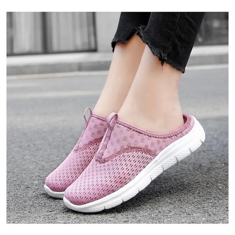Damskie Klapki Siateczkowe Oddychające Wsuwane Wygodne Codzienne Lekkie Buty Wewnętrzne Zewnętrzne