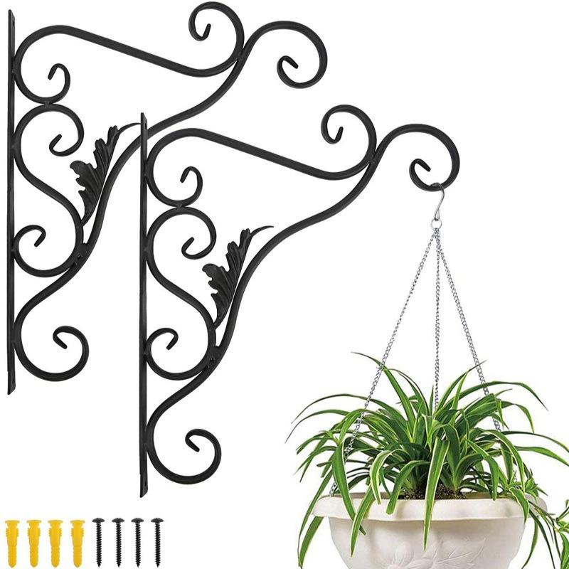 Hanging Plant Hanger Outdoor Metal Hanging Brackets Fence Wall Hooks for Flower Baskets Bird Feeders Lanterns Wind Chimes