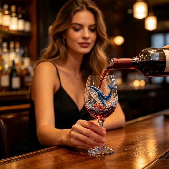 Decorative Octopus Cup Sea Life Wine Glass, 3D Ocean Themed Borosilicate Glass Cup, Unique Goblet for Cocktails And Coastal Home Decor Fancy