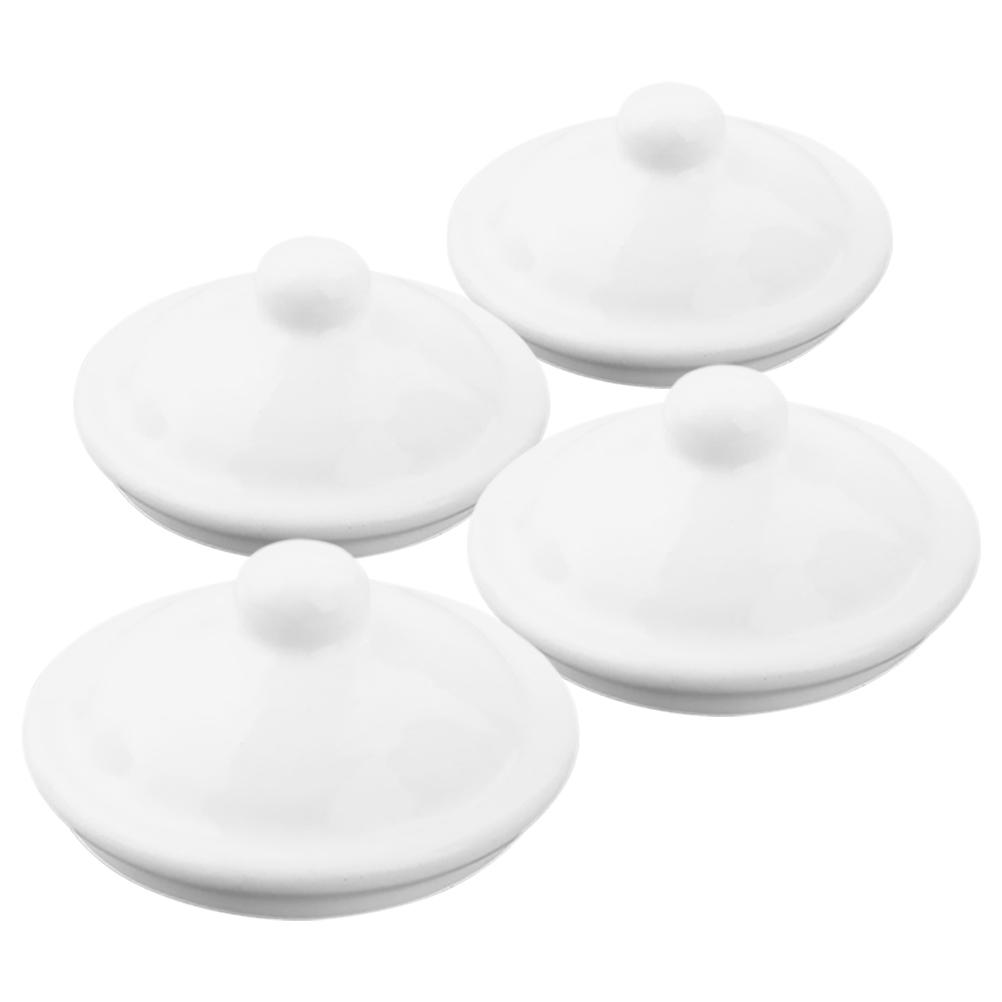 4 Pcs Enamel Cup Enamel Mug Lid for Glass Mugs White Tea Lids For Cups Travel Accessories Kitchen Barware
