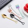 Stainless Steel Shovel Spoon Ice Cream Spoon Mini Dessert Spoons Creative Shapes Coffee Teaspoon Gift for Kitchen Restaurant Party