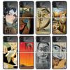 Coque de téléphone noire Art Salvador Dali Pour Samsung ZFlip7 ZFlip6 ZFlip5 ZFlip4 ZFlip3 5G Coque rigide de protection Galaxy Z Flip 3 4 5 6 7