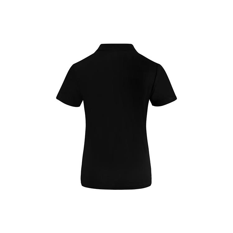 Li Ning Feather Series Solid Color Quick-Dry Short Sleeve Polo Shirt Women tops Black APLR126-3