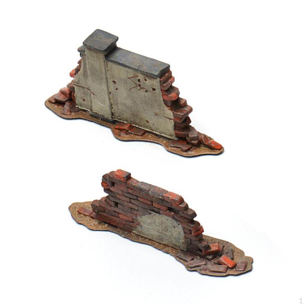 2x 1:72 Brick Walls Diorama Model Building Simulation Micro Landscape Fairy Garden Scenery Decor