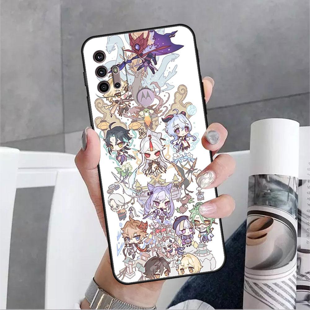 Case For Motorola G30 G60 G9 Play One Fusion Plus Edge 20 G8 Power Lite G22 G50 G200 G51 G71 G31 Phone Cover Genshin Impact Capa