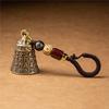 Antike Messing Tibetischer Buddhismus Mantra-Glocke Schlüsselanhänger Lanyard Anhänger Handgefertigte Schnur Auto Schlüsselanhänger Ringe Hängender Schmuck