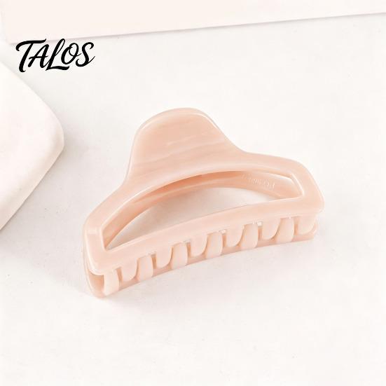 Polished Edge Hair Clip Back Head Claw, Hollow Design Shark with Anti-slip Transparent Teeth, Lightweight Acrylic Shower Claw for Long Thick