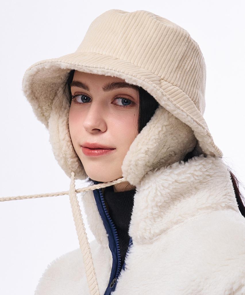 Hwaiteusaenjeu Corduroy Earmuff Bucket Hat Munster (8 Colors)