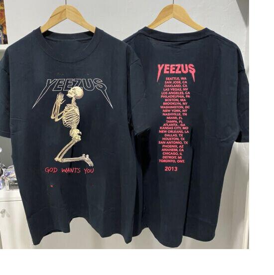 Kanye West 2013 Тур Yeezus Бог хочет тебя Хлопковая Черная Унисекс Футболка S
