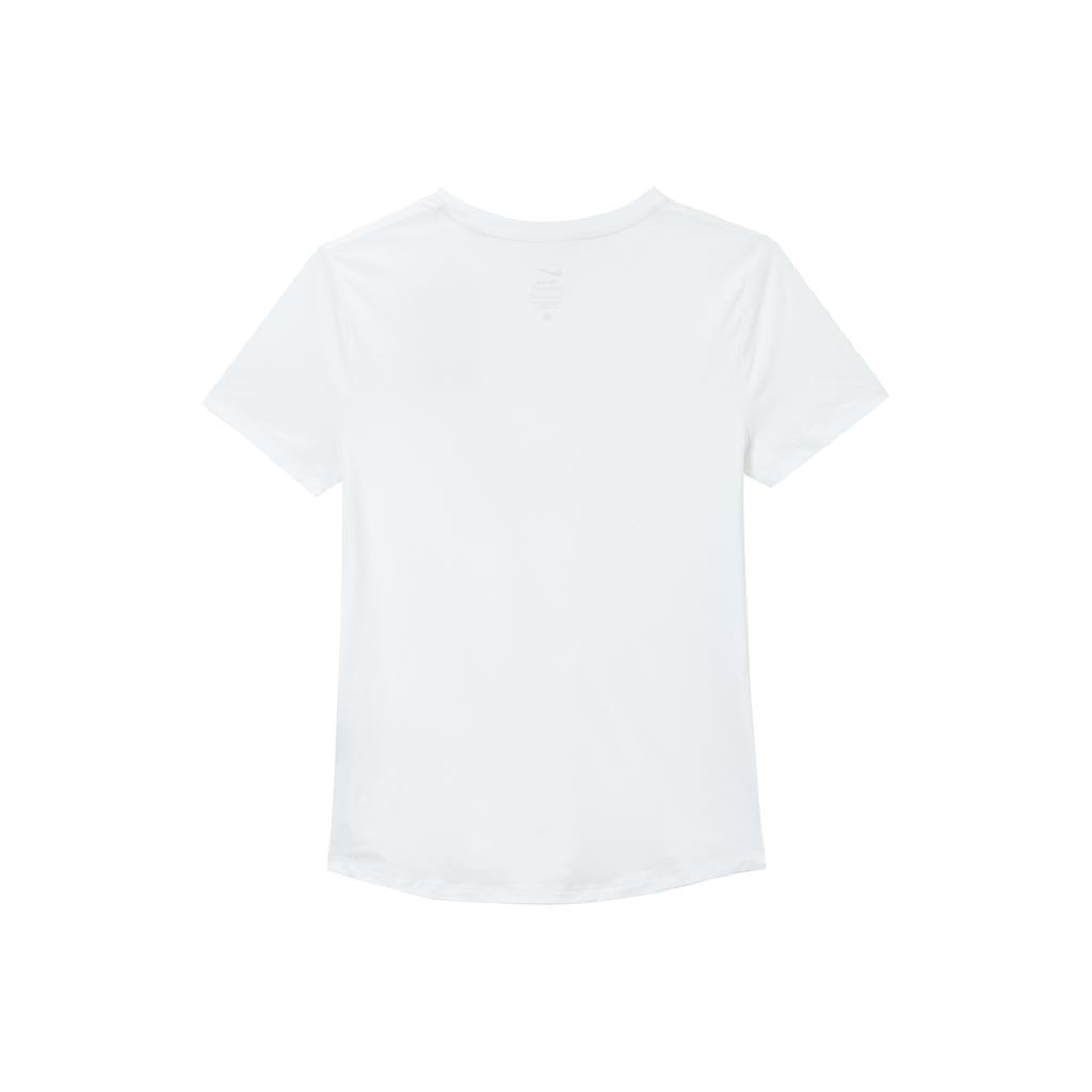Nike Solid Color Logo Crew Neck Running Fitness Training Quick-Dry Breathable Short Sleeve T-Shirt Women Tops White FN2799-100