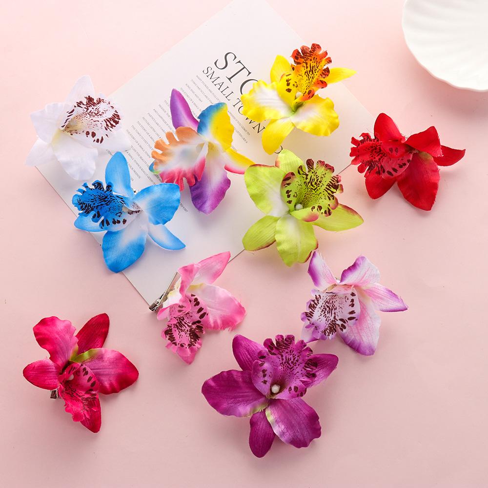2Pcs Fashion Flowers Hair Clips Women Bohemia Bridal Orchid Hairpins Wedding Accessories Girls Barrette Beach Hair Accessories