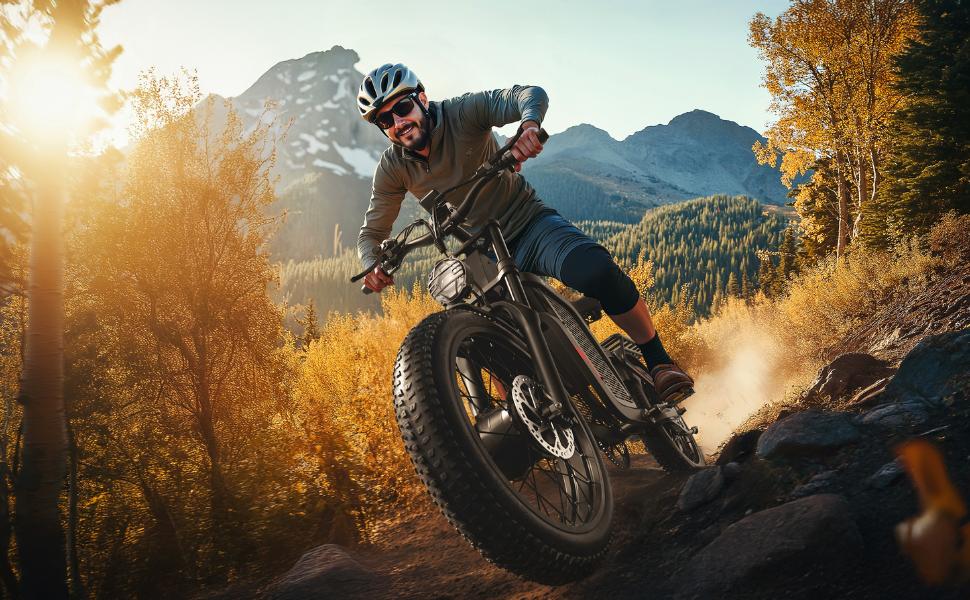 TIFGALOP Elektrofahrrad, 20 Zoll Fat Tire Elektrofahrräder für Erwachsene mit zertifiziertem Akku, VTT Leistungsstarkes Nicht-Faltbares Pendlerfahrrad