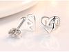 Higu E0046 S925 Silver Hollow Heart-Shaped Cartilage Stud Earrings