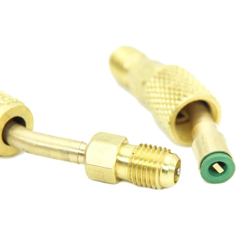 Mini Split Adapter, R410A Adapter, R-410a Refrigerant Adapter, 5/16In SAE Female Quick Couplers to 1/4In SAE Male Flare, 45 Degree Charging Vacuum