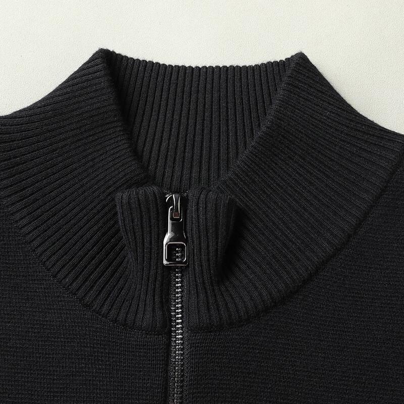 DiBinZe Men's Plus Size Wool-Blend Knitted Zip-Up Sleeveless Vest
