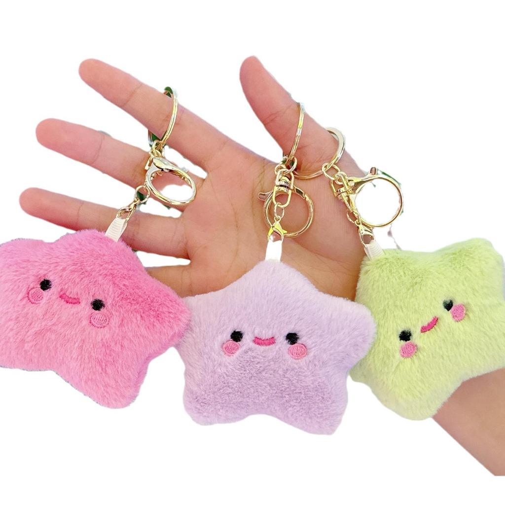 Plush Smiley Star Doll Keychain & Backpack Charm