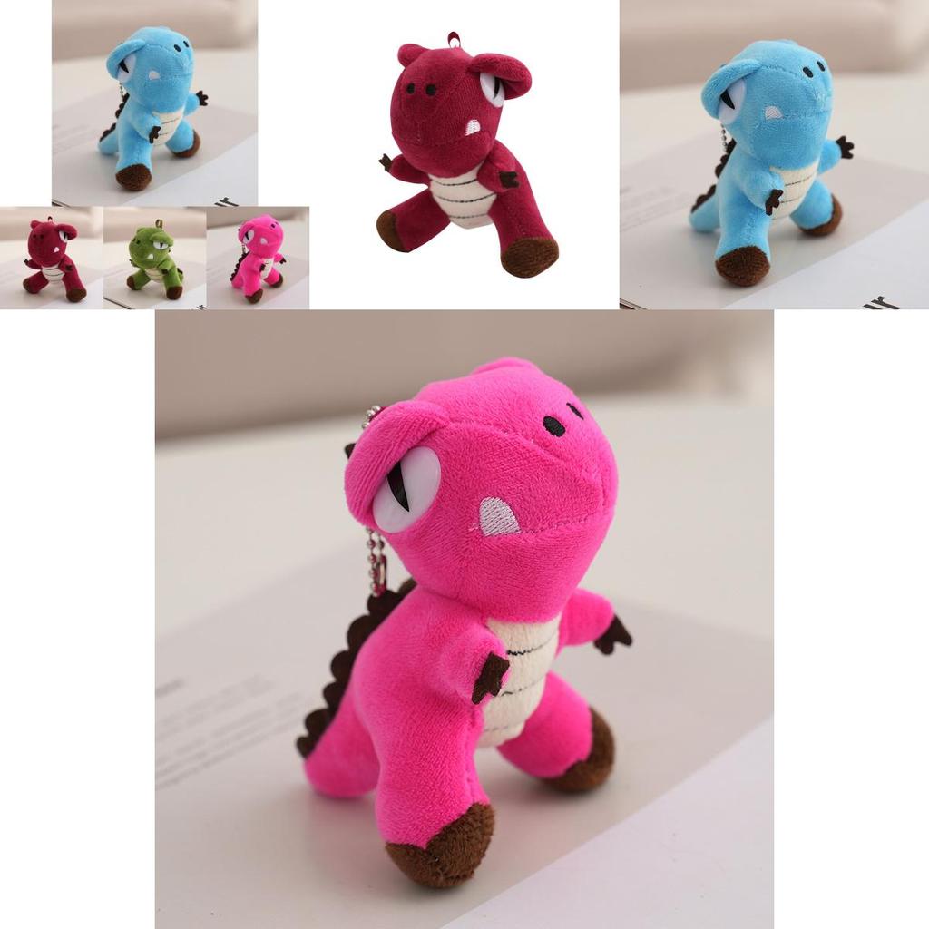 Adorable Dinosaur Plush Keychain Soft Pp Cotton Stuffed Animal Bag Charm