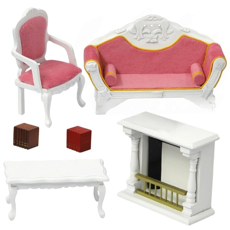 

Wooden Doll House Furniture Set With Sofa Table For Creative Kids Crafting And Interactive Play Model Project Display