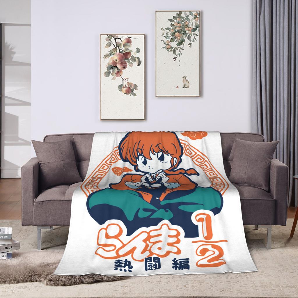 Ranma 1/2 Blankets Coral Fleece Plush Printed Anime Manga  Multifunction Soft Throw Blanket for Bed Car Plush Thin Quilt