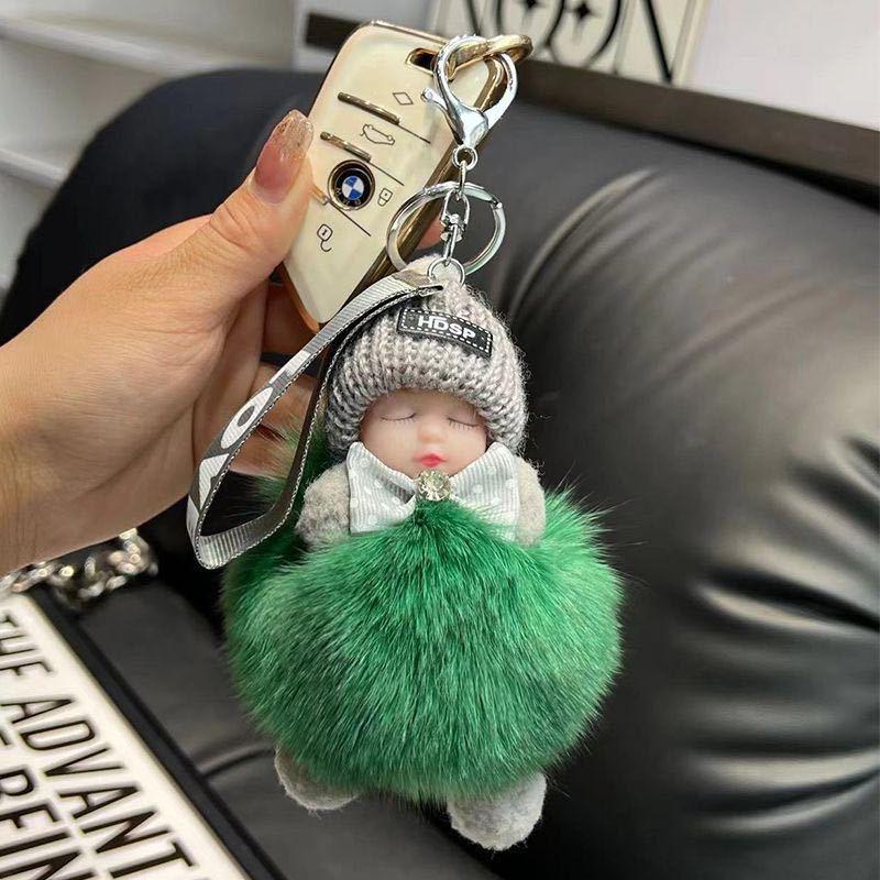 

Брелок для спящей куклы из натурального меха лисы