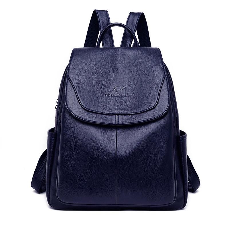 2026 Versatile Women's Soft Leather Backpack - Large Capacity for School, Travel, and Outdoor Use