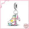 TOP Copper Pink Girls Skirt Cute Cat Charm Bead Charms Bead Charms Ideal For Womens Authentic Bracelets Copper Pendant Do It Yourself Jewellery Gift