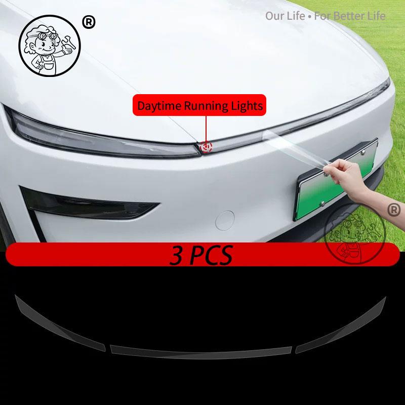 For Tesla Model YL 2026 2027 Car front headlight protective film daytime running light TPU Transparent film Auto accessories
