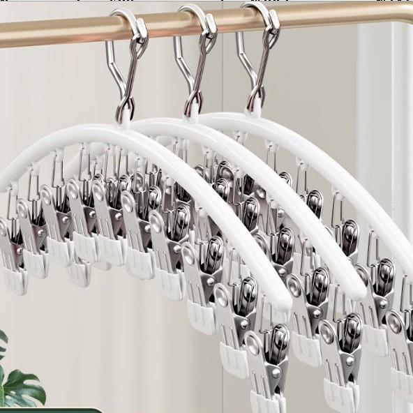

Ветрозащитная вешалка для сушки носков и нижнего белья из нержавеющей стали с клипсами, не оставляющими следов - Многофункциональная сушилка для одежды