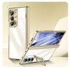 For Samsung Galaxy Z Fold 7 6 5G Case with Screen Protector Film & Holder Slim Hinge Protectio Electroplated Crystal Clear Cover